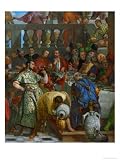 The Wedding at Cana, Servants Pouring the Water, Miraculously Changed into Wine Giclee Poster Print by Paolo Veronese, 9x12