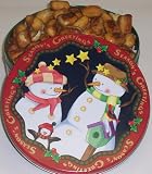 Gourmet Food : Scott's Cakes Honey-Mustard Pretzel Nuggets in a Seasons Greetings Tin