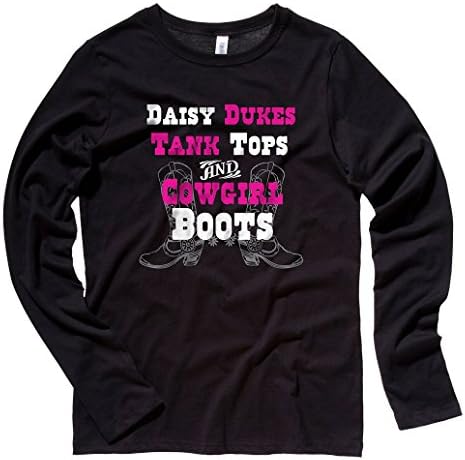 BuckNDoe Juniors' Daisy Dukes Long Sleeve Tee MD Black