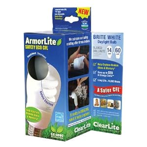ClearLite AB-CAM14BW-1N ArmorLite 14W 60W CFL Lightbulb, Daylight, 1 Pack by 