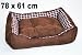 Produkt-Bild: Modernes Hundebett / Hundekissen in Wildlederoptik - Braun - mit Wendekissen - Gr. L - 78x61 cm - 30294