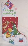 Disney 16" Singing Musical Winnie the Pooh and Tigger Christmas Stocking