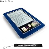 Kroo Nook Electronic Book Reader Slim Silicone Skin Case (Navy, Blue, Dark Blue) + Includes a 4-Inch eBigvalue Determination Hand Strap