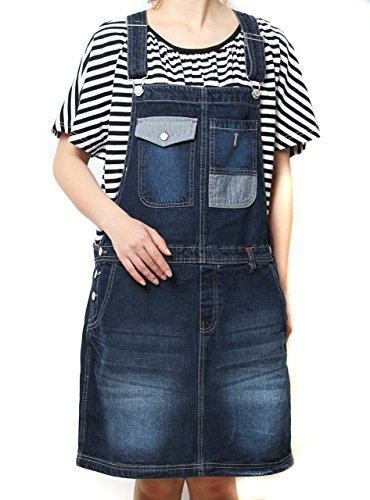 大きいサイズ レディース デニム サロペット ミニスカート コンビネゾン オーバーオール 体型カバー