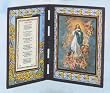 Immaculate Conception Stained Glass Plaque in English or Spanish, 10" x 7" - MADE IN ITALY