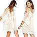 Bessky Women Vintage Hippie Boho Embroidered Floral Lace Crochet Mini Dress (Asia L)