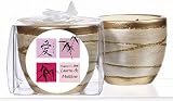 Baby Keepsake: Bamboo Tile Design Personalized Elegant Scented Pottery Votive Candles (Set of 24)
