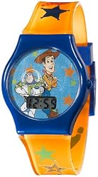 Disney Kids' TY1095 Toy Story Digital Dial Orangle Jelly Strap Watch
