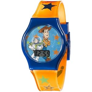Disney Kids' TY1095 Toy Story Digital Dial Orangle Jelly Strap Watch