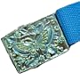 Big Blue Butterfly Rhinestone Buckle Slider One Size Belt