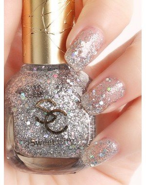 Sweet City - Vernis À Ongles Gris Argent Pailleté Mm103 Sweet City - Vernis À Ongles Gris Argent Pailleté Mm103