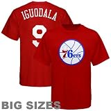 NBA Majestic Philadelphia 76ers #9 Andre Iguodala Red Player Big Sizes T-shirt (XXX-Large)