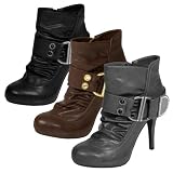 Bamboo by Journee Embellished Buckle Strap High Heel Boot