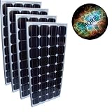 HQRP 340 Watt (4 x 85W) Solar Panel 340W Power 12V Monocrystalline 12 Volt PV Module DC Battery Charger + HQRP Coaster