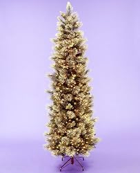 7.5' Slim Carolina Pine Pre-Lit Artificial Christmas Tree - Clear Lights