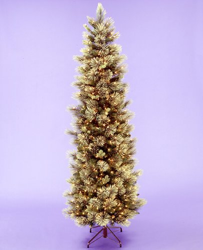 7.5' Slim Carolina Pine Pre-Lit Artificial Christmas Tree - Clear Lights