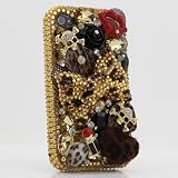 3D Swarovski Leopard Crystal Bling Case Cover for iphone 4 / 4s AT&T Verizon & Sprint