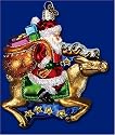 Santa on Reindeer Ornament