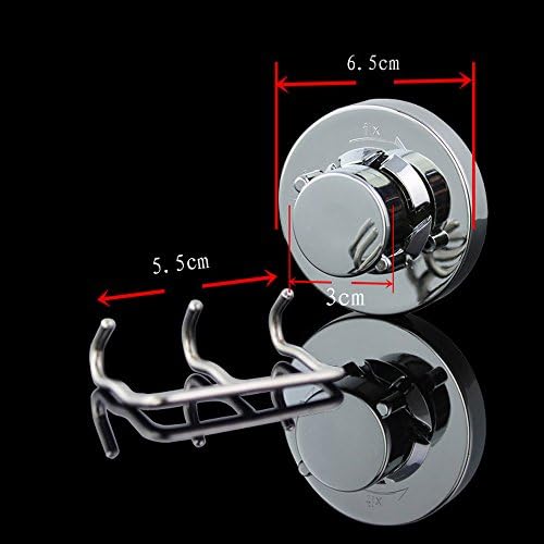 Dodigi Super Strong Vacuum Suction Cup Stainless Steel Triple Hooker for Bathroom Kitchen Hooks Holder Set of 2