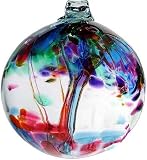 Friendship Tree of Enchantment 6" Hanging Witch Ball Ornament by Kitras Art Glass