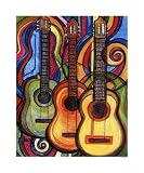 Three Guitars Art Giclee Poster Print by Leone Ardo, 20x24