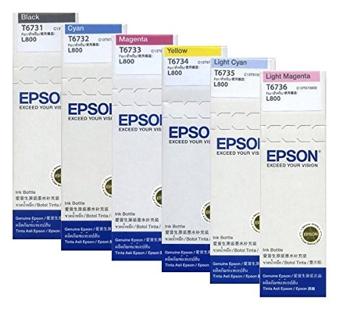 Epson t673 6-color refill ink set for l800 / l1800 (genuine epson…