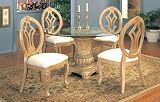 BEAUTIFUL 54'' ROUND GLASS DINING TABLE SET W/ 4 CHAIRS
