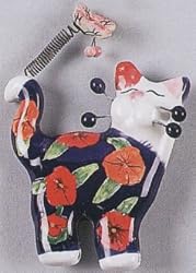 Whimsiclay Lisa and Monarch Cat Magnet