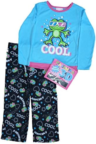 Girls Steve Blue & Black Girls Pajamas PJs Cool Frog Pajama 2 Piece Sleep Set