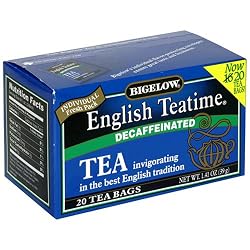 Bigelow Decaffeinated English Teatime Tea, 20-Count Boxes (Pack of 6)