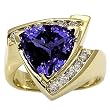 14K Yellow Gold Tanzanite and Diamond Ring
