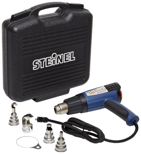 Steinel 34853 Automotive Heat Gun Kit HL 2010 E Includes Case Applications Guide 9mm and 20mm Reducer Nozzles 14mm and 39mm Reflector Nozzles 75mm Deflector Nozzle Welding Tip PP Welding Rods