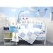 New Blue Minky Dot Chenille 10pcs Baby Crib Bedding Set
