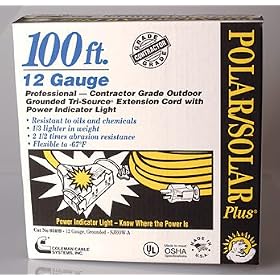 Coleman Cable 03489 100' 12 3 Polar Solar Plus Tri-Source Three-Way Power Blocks by Coleman Cable