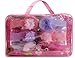 Expressions Toddler Girls Kids 6 Pack Dress Up Royalty Shoes with Heels Set in Carrying Bag - Fits Toddler Shoe Size 7-10 - Pink, Rose, Lilac Perfect Little Girl Toys Role Play Playset