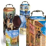 Wine Boxes Artistic Painted 1 Bottle Wooden Cases - Set Of 4 by Picnic Time