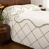 Bows Tufted 100% Cotton Chenille Bedspread, Standard Sham