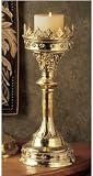Antique Replica Medieval Gothic Solid Brass Cathedral Candle Stick Holder
