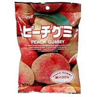 Kasugai Japanese Gummy Candy, Peach Flavor, 4.76-Ounce Bags (Pack of 12)