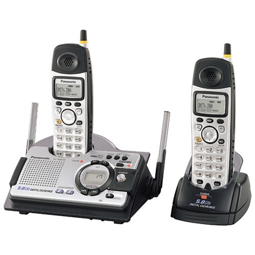 Panasonic KX-TG5439S 5.8 GHz FHSS GigaRange Shock and Splash Resistant Digital Cordless Answering System with Dual Handsets Panasonic KX-TG5439S 5.8 GHz FHSS GigaRange Shock and Splash Resistant Digital Cordless Answering System with Dual Handsets