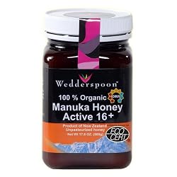 Wedderspoon Raw Organic Manuka Honey Active 16+, 17.6-Ounce Jar