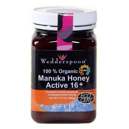 Wedderspoon Raw Organic Manuka Honey Active 16+, 17.6-Ounce Jar