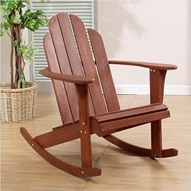 Woodstock Teak Adirondack Rocking Chair by Linon Home Decor