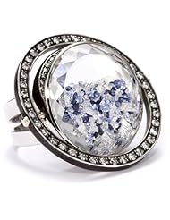Moritz Glik "Kaleidoscope" 14k Gold, Diamond, and Blue Sapphire Orbit Ring, Size 7