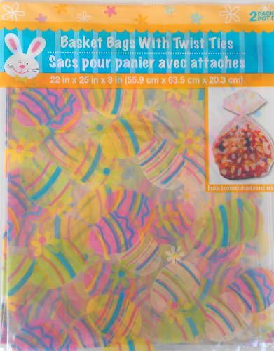 (2) Pack of Easter Cellophane Basket Bags 22