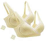 iLoveSIA (アイラブシア) マタニティ ブラジャー クロスオープン ノンワイヤー ブラカップ付 2枚セット 黄 L(XL実物サイズタグ)