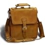 A Dark Tobacco Brown Leather Backpack Messenger Bag "They'll Fight Over When You're Dead"
