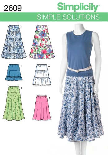 Simplicity Sewing Pattern 2609 Misses Skirts, K5 (8-10-12-14-16)