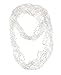 NYFASHION101 Silver-Tone Beaded Skinny Fishnet Infinity Loop Scarf - White