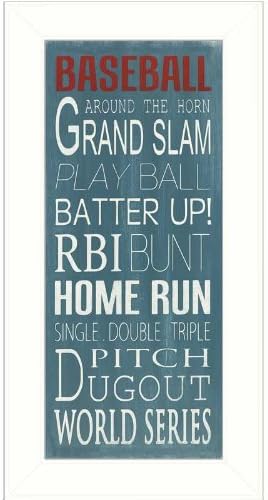 The Craft Room HT1023-712W Baseball Framed Print, 10x20 Inches